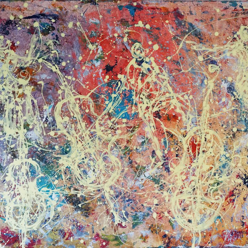 Geister der Töne 2019, 90x70 cm, Acryl auf Leinwand