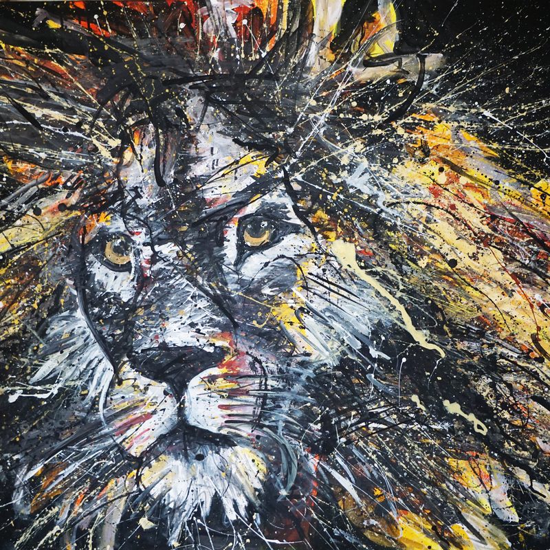 Löwe 2021, 120x80 cm, Acryl auf Leinwand