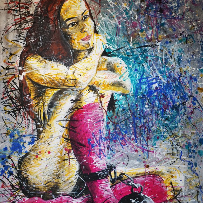 In Ketten 2020, 120x80 cm, Acryl auf Leinwand 