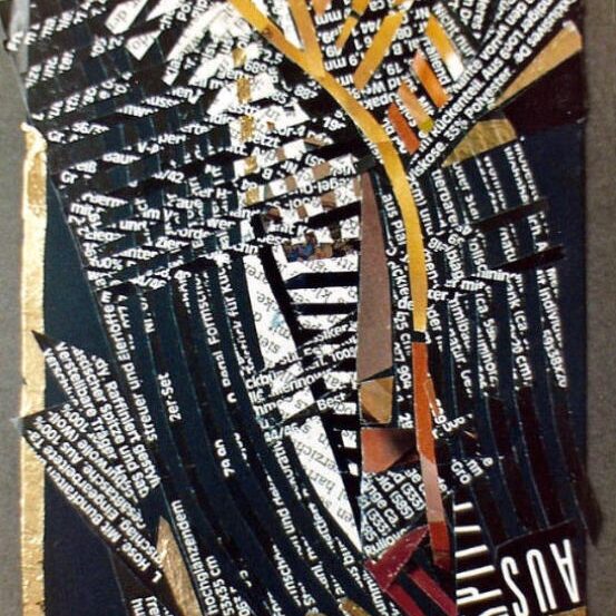 KLEINE PAPIERCOLLAGE 10, 1993, geklebt, 15x12cm