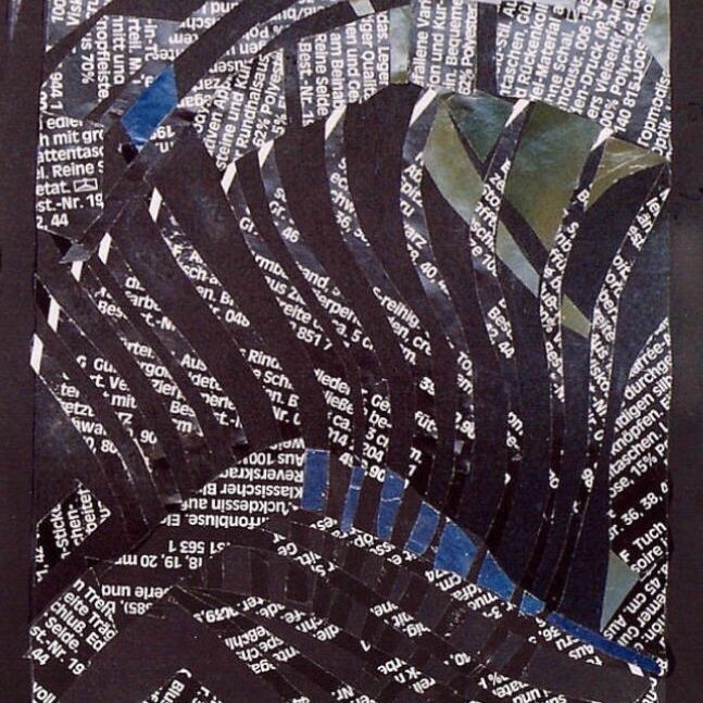 KLEINE PAPIERCOLLAGE 6, 1993, geklebt, 15x12cm