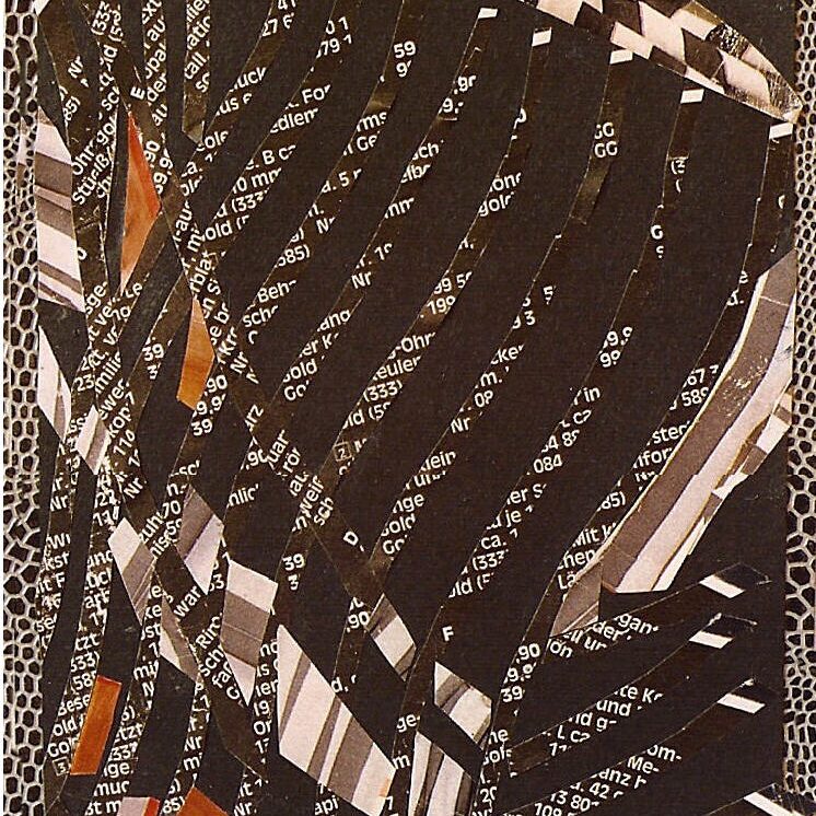 KLEINE PAPIERCOLLAGE 5, 1993, geklebt,15x12cm