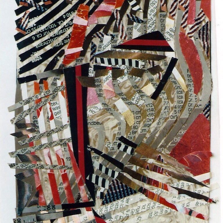 KLEINE PAPIERCOLLAGE 9, 1993, geklebt, 15x12cm