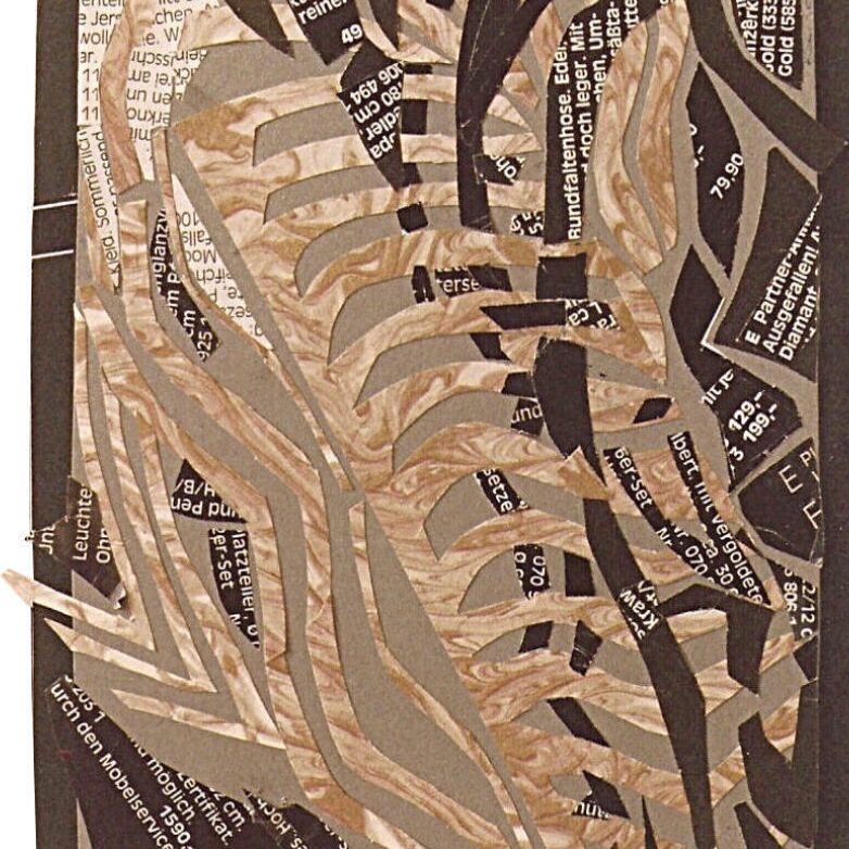 KLEINE PAPIERCOLLAGE 2, 1993, geklebt, 15x12cm