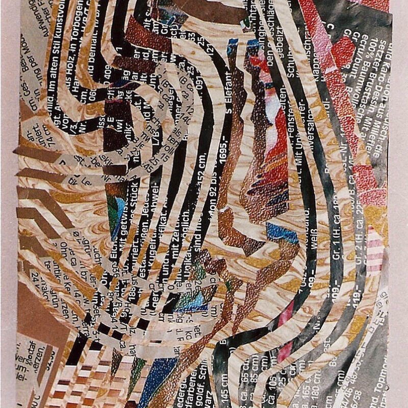 KLEINE PAPIERCOLLAGE 11, 1993, geklebt, 15x12cm