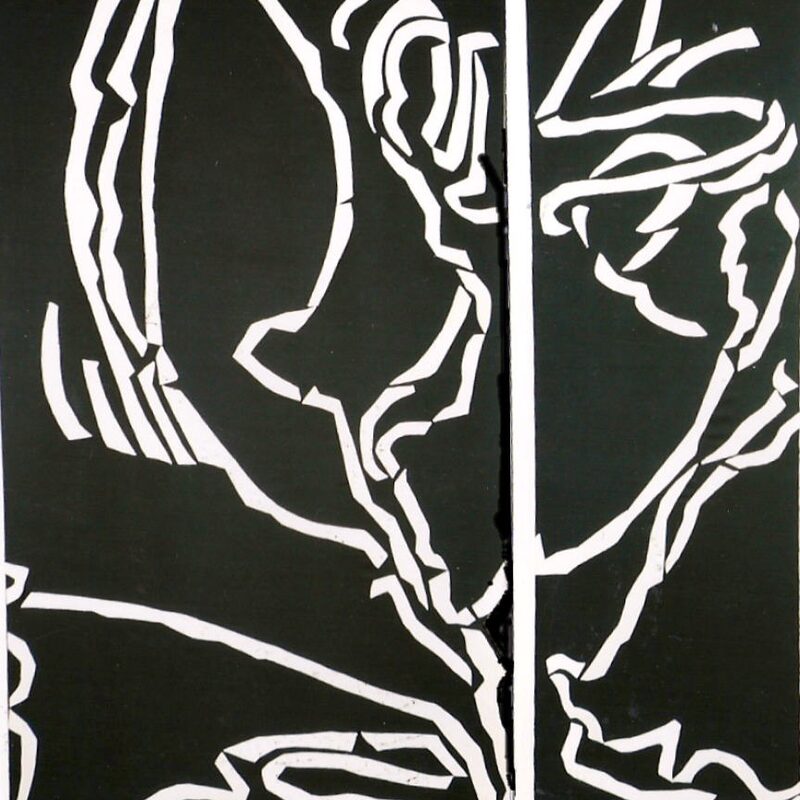 VISION, 1995, genäht. zweiteilig, 157x93 und 157x48cm