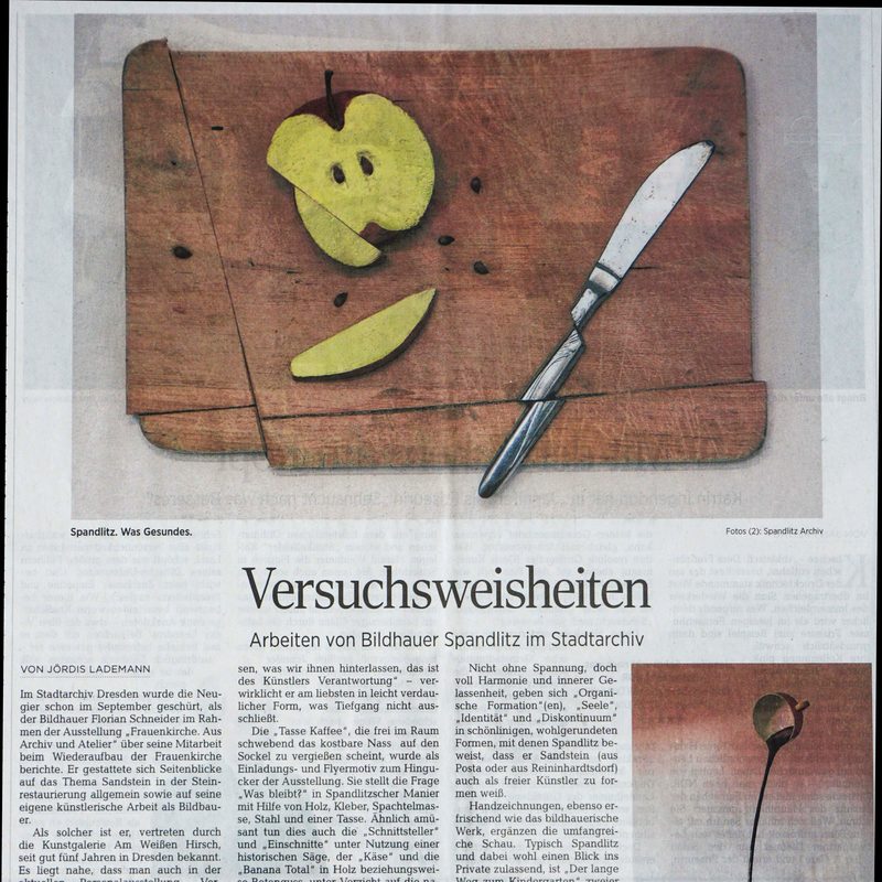 DNN, 22.Dezember 2015, Versuchsweisheiten, Arbeiten von Bildhauer Spandlitz im Stadtarchiv