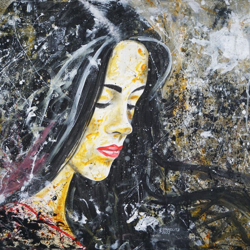 Nachtberührt 2022, 120x80 cm, Acryl auf Leinwand