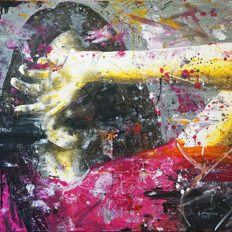 Verbirgt 2022, 100x80 cm, Acryl auf Leinwand