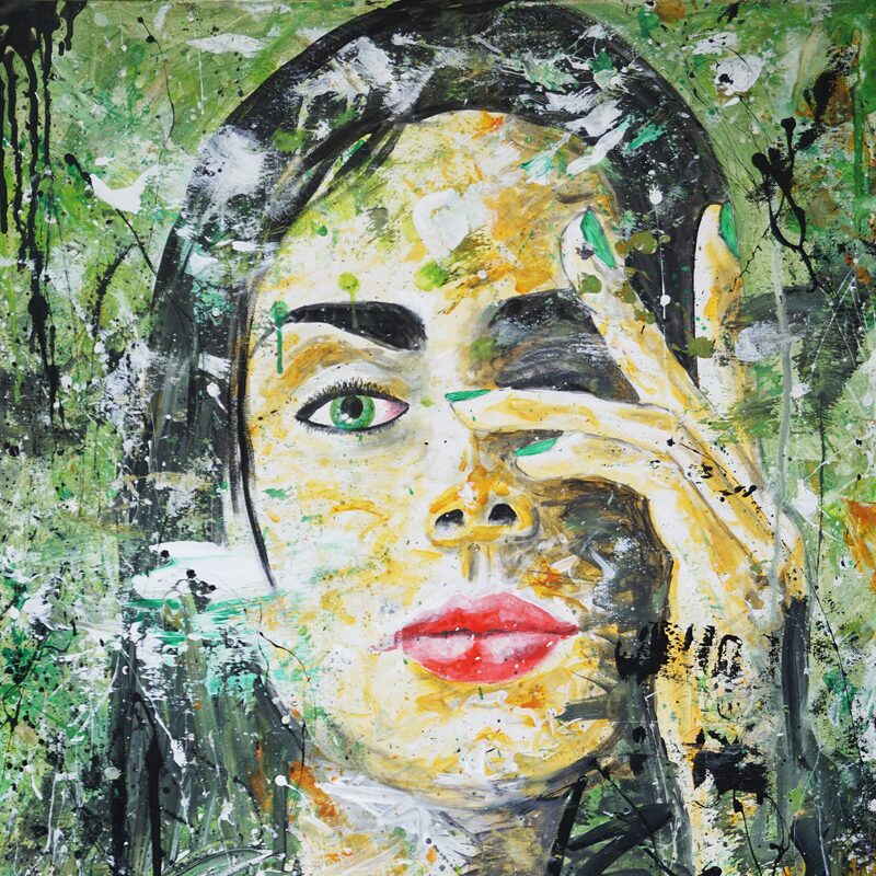 Lady im Lenz 2022, 61x92 cm, acrylic on canvas