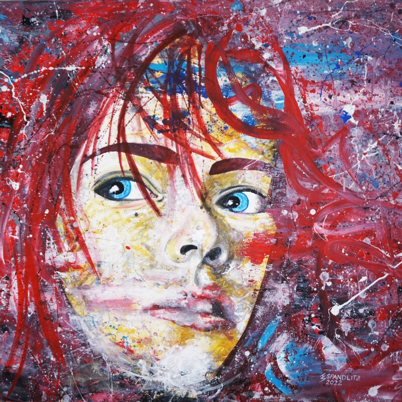 Spielzerzaust 2022, 100x80 cm, acrylic on canvas