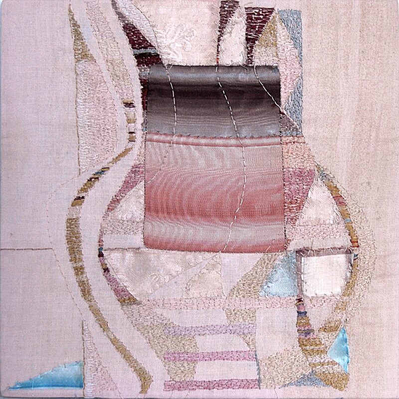 FORMEN- UND FARBSPIELE  "KRUG", 1989, Stickerei, 17x17cm