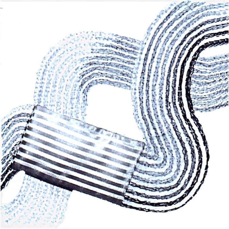 FORMEN- UND FARBSPIELE  "WELLEN",  1989, Stickerei, 17x17cm