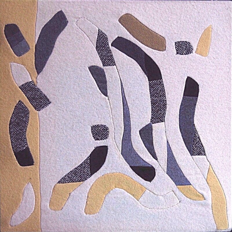 KLEINE TEXTILE INTARSIE 1, 1991, Wollstoff, genäht, 35x35cm