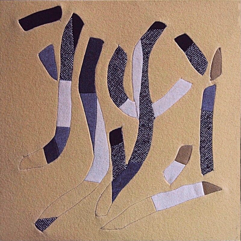 KLEINE TEXTILE INTARSIE 3, 1991, Wollstoff, genäht, 35x35cm