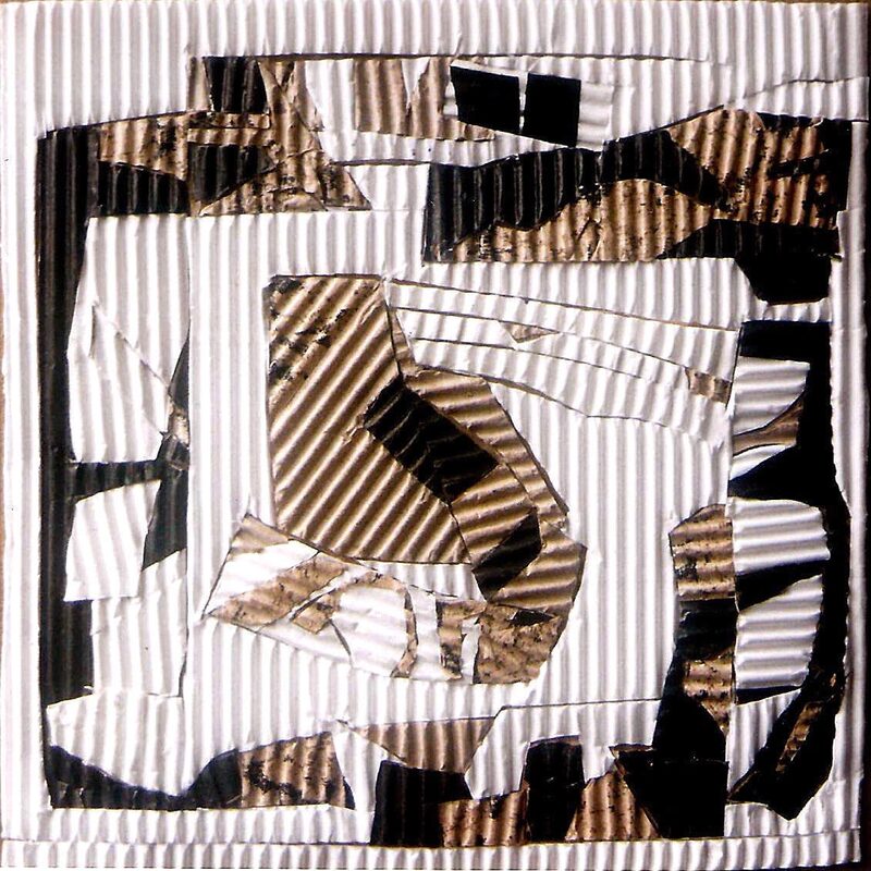 INTARSIE AUS WELLPAPPE 6, 1999, geschnitten und geklebt, 15x15cm