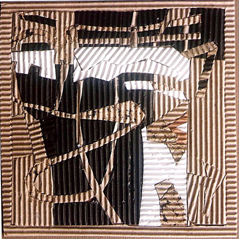 INTARSIE AUS WELLPAPPE 2, 1999, geschnitten und geklebt, 15x15cm