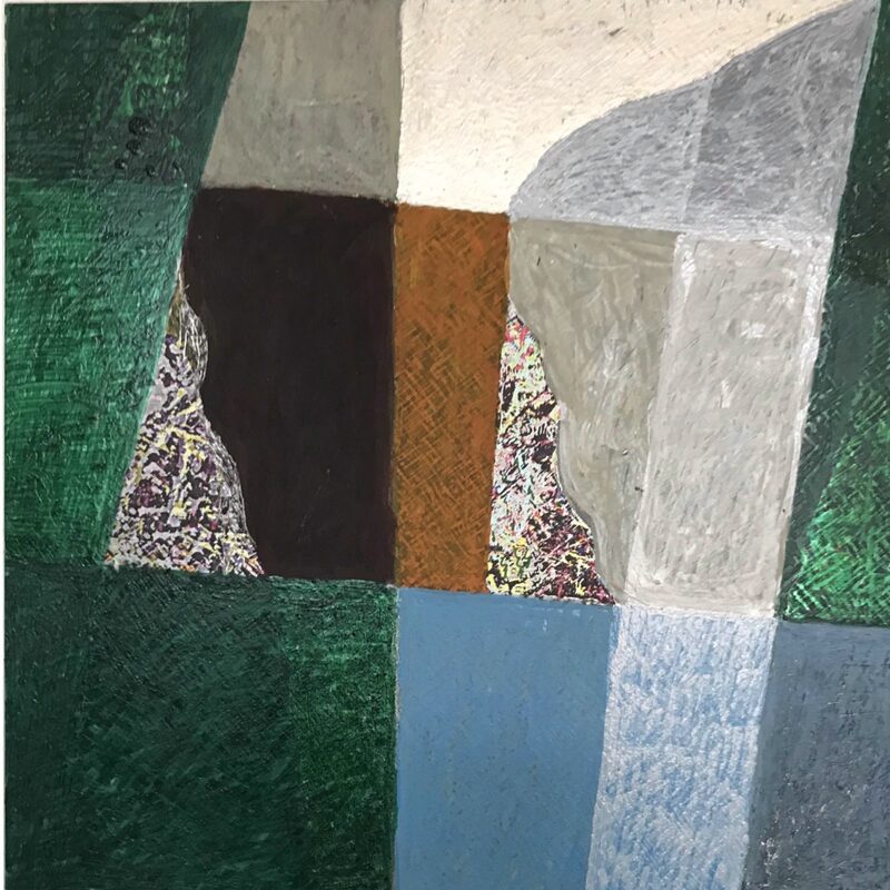 LEICHT SCHRÄG 3, 2023, übermalter Foto-Druck auf Alu-Dibond